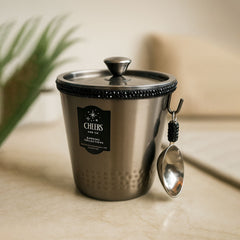 Stainless Steel Ice Bucket with Lid & Scoop