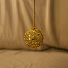 Golden Mirror Mosaic Hanging Ball Ornament