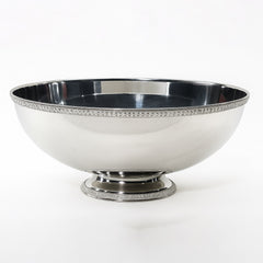 Crystal-Trimmed Stainless Steel Serving Bowl
