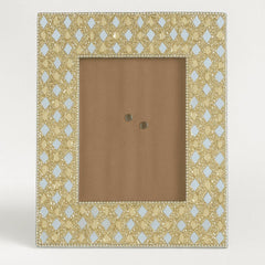 Golden Diamond-Pattern Photo Frame