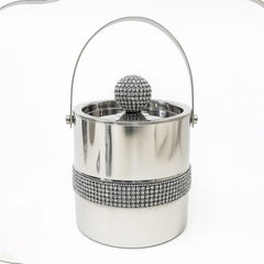 Stainless Steel Ice Bucket with Lid & Handle – Double Wall Insulated Wine & Champagne Chiller