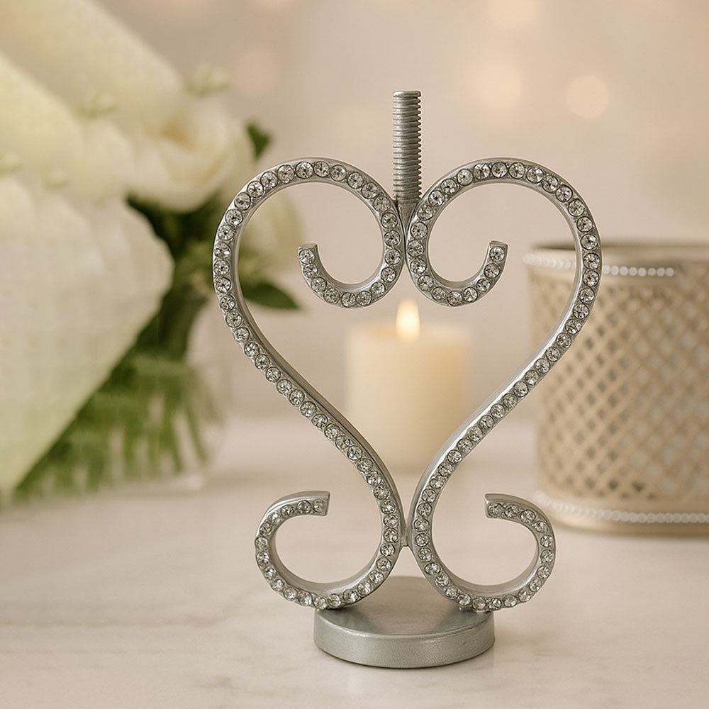 Elegant Heart-Shaped Rhinestone Metal Stand | Premium Decorative Accent for Home & Events