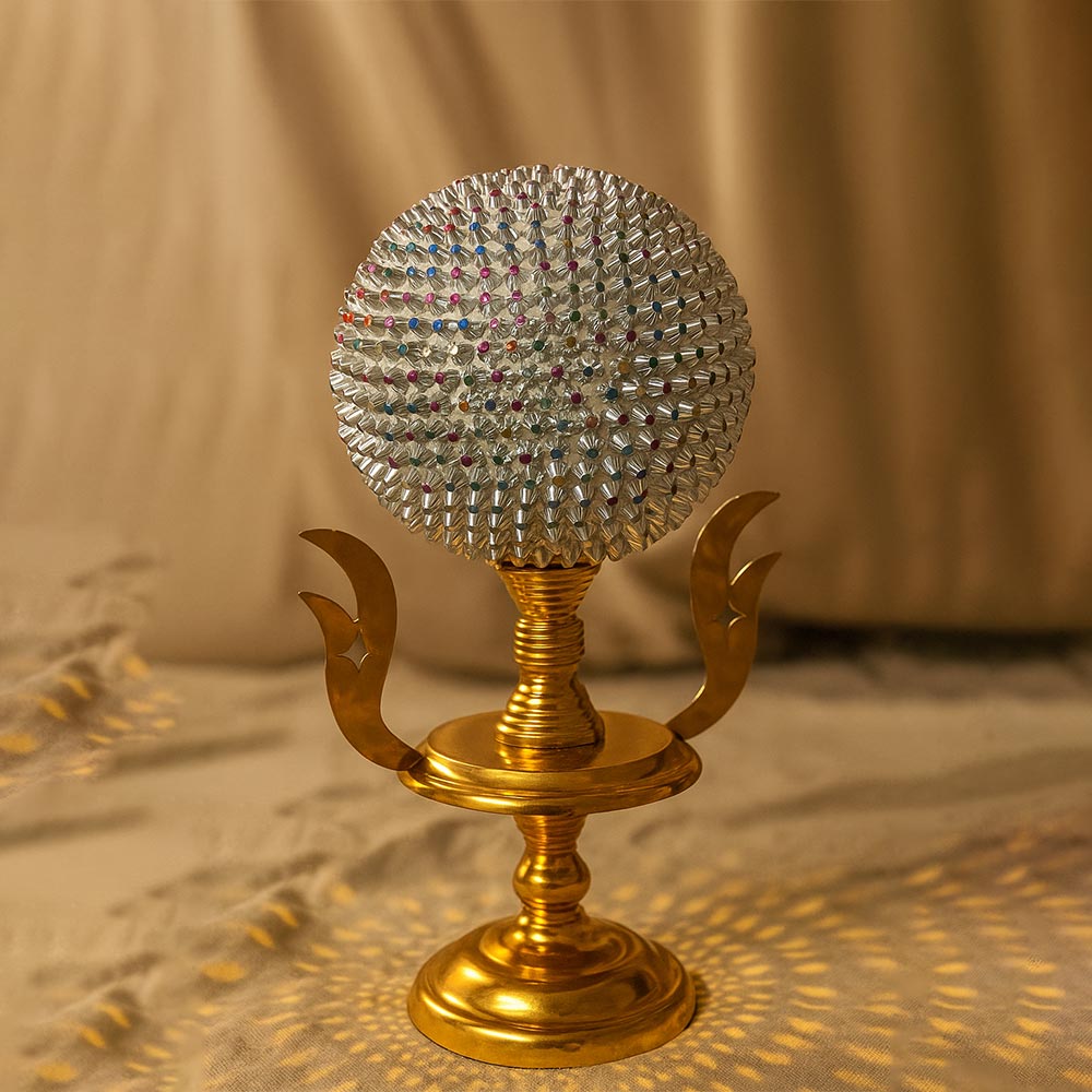 Golden Decorative Trophy with Crystal Orb Top