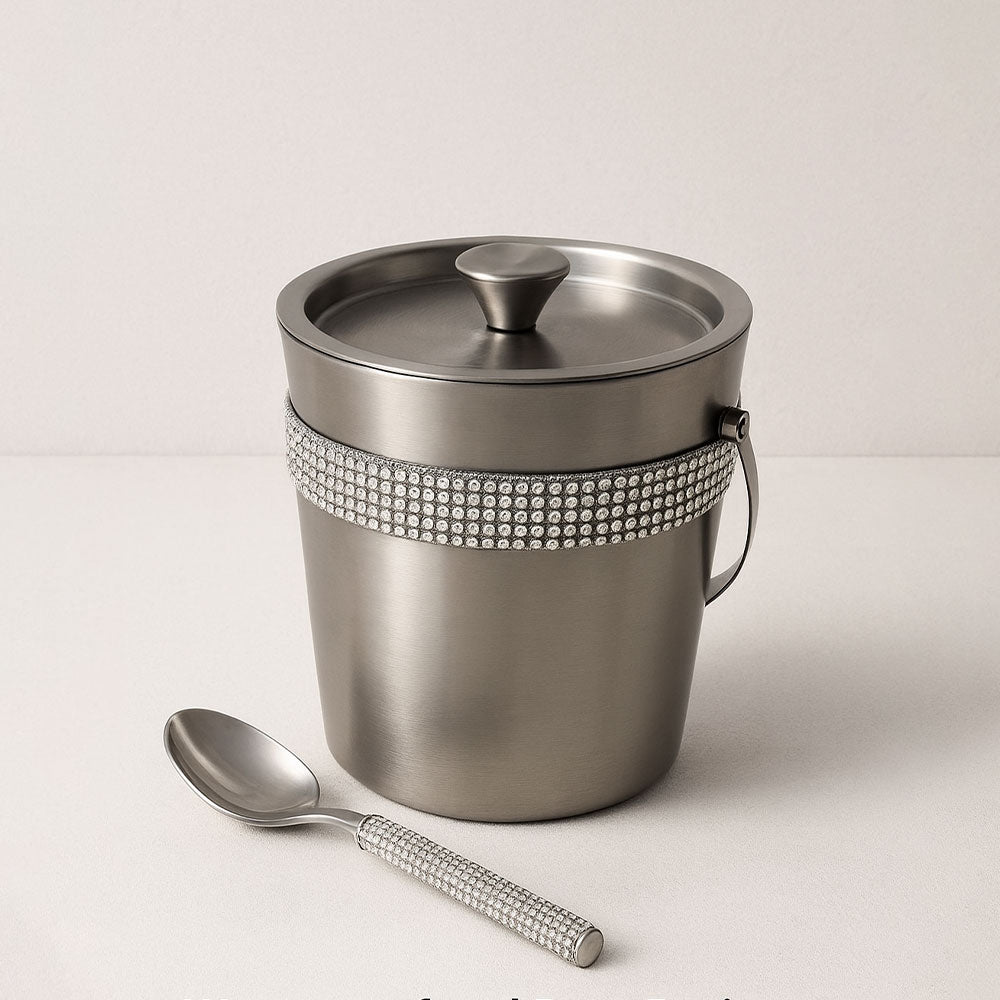 Stainless Steel Ice Bucket with & Spoon