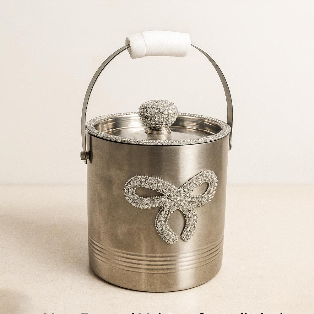 Crystal Bow Accent Ice Bucket