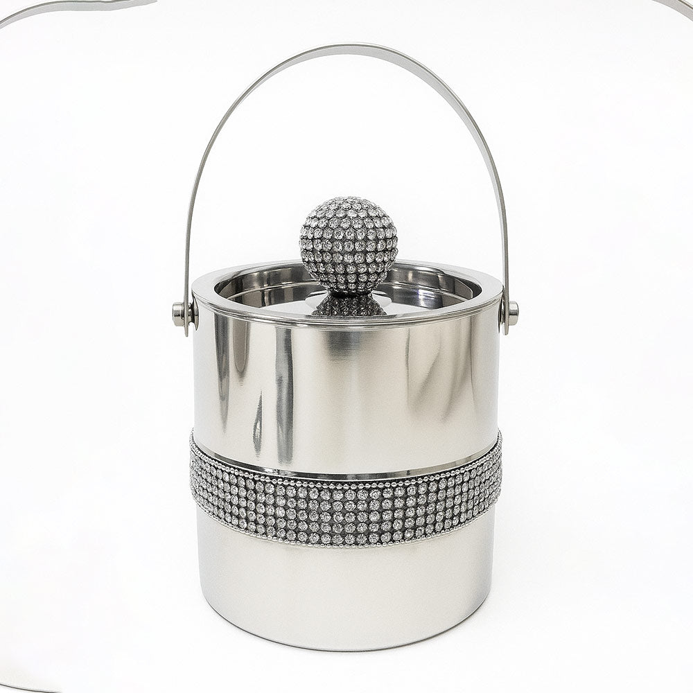 Stainless Steel Ice Bucket with Lid & Handle – Double Wall Insulated Wine & Champagne Chiller