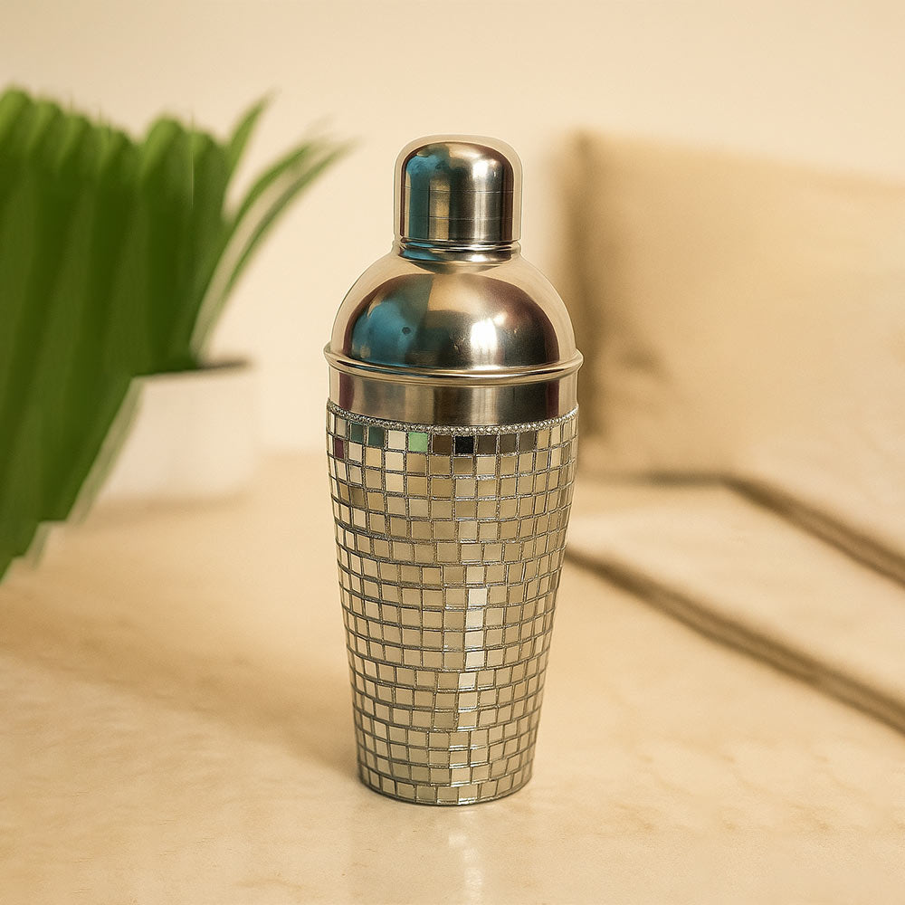 Mirror Mosaic Stainless Steel Cocktail Shaker – 750ml | Bar Tool for Home & Parties