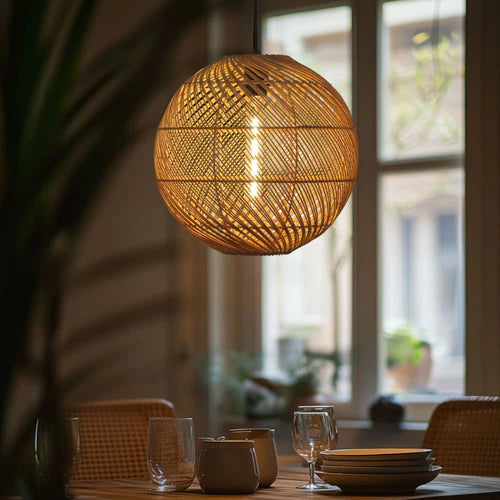 Thatch Globe Woven Rattan Lampshade